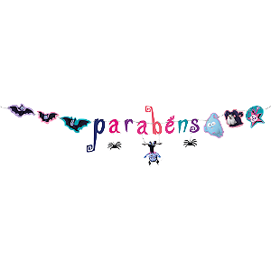 Faixa Decorativa Parabens Festa Vampirina - 01 unidade - Festcolor - Rizzo Festas