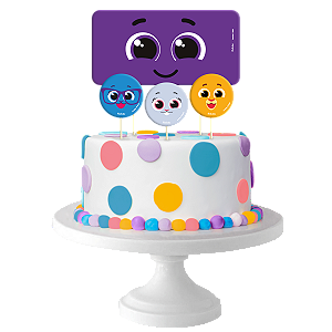 Topper Para Bolo Festa Bolofofos - 04 unidades - Festcolor - Rizzo Festas