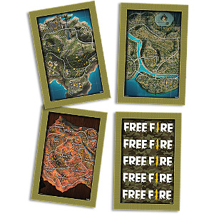 Quadro Decorativo Festas Festa Free Fire - 04 Unidades - Festcolor - Rizzo Festas