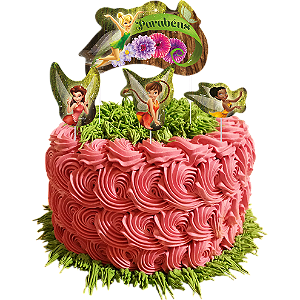 Topper para Bolo Festa Fadas Disney - 04 Unidades - Festcolor - Rizzo Festas