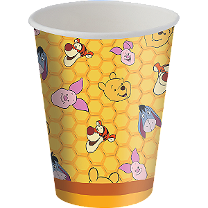 Copo de Papel 200ml Festa Pooh e sua Turma  - 8 unidades - Festcolor - Rizzo Festas
