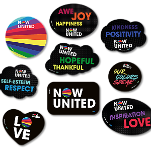 Kit Placas Festa Now United - 09 Unidades - Festcolor - Rizzo Festas