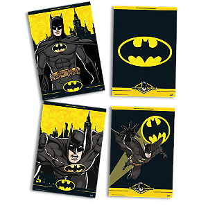 Quadro Decorativo Festa Festa Batman- 04 unidades - Festcolor - Rizzo Festas