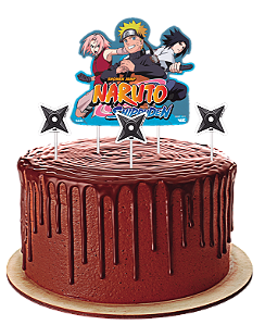 Topper para Bolo Festa Naruto - 04 unidades - Festcolor - Rizzo Festas