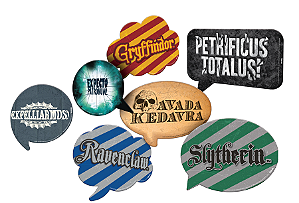 Kit Plaquinhas Divertidas Festa Harry Potter - 09 unidades - Festcolor - Rizzo Festas
