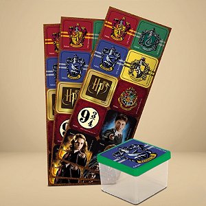 Adesivo Quadrado para Lembrancinha Festa Harry Potter - 30 unidades - Festcolor - Rizzo Festas