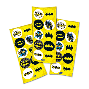 Adesivo Redondo para Lembrancinha Festa Batman - 30 unidades - Festcolor - Rizzo Festas