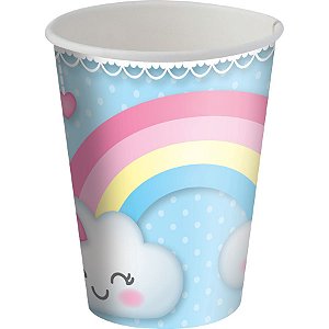 Copo de Papel 200ml Festa Chuva de Amor - 8 unidades - Festcolor -  Festas