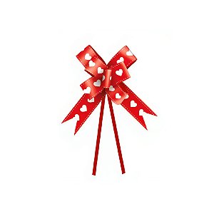 Laço Fácil - Coração Vermelho - 18mm  - 10 unidades - Cromus - Rizzo