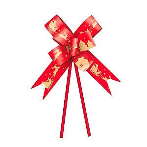 Laço Fácil - Trenó Noel Vermelho - 23mm - 10 unidades - Cromus - Rizzo