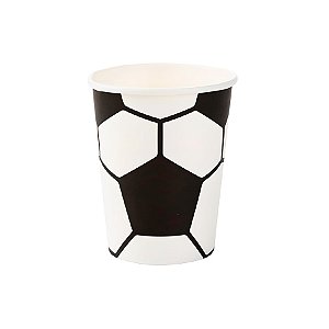 Copo de Papel Biodegradável 270ml - Bola de Futebol - 10 unidades - Rizzo