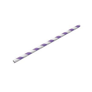 Canudo Biodegradável Listrado Branco e Lilas - 20 unidades - Rizzo
