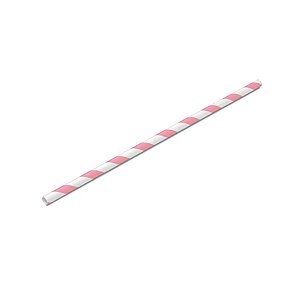 Canudo Biodegradável Listrado Branco e Rosa Bebe - 20 unidades - Rizzo