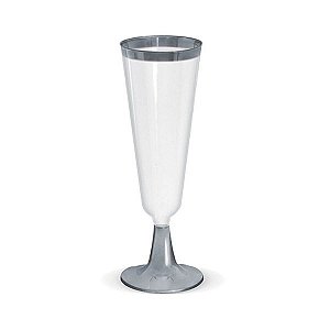 Taça para Champagne Borda Prata - 12 unidades - 150 ml - Rizzo