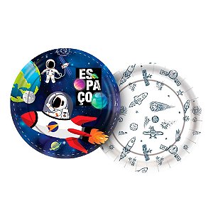 Prato de Papel Redondo - Espacial - 8 unidades - Regina - Rizzo
