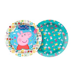 Prato de Papel Redondo - Peppa Pig Clássica - 8 unidades - Regina - Rizzo