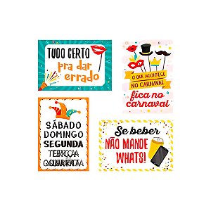 Cartaz Decorativo - Frases de Carnaval - 4 unidades - Regina - Rizzo