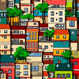Saco para Presente Decorado - Casas Brasil - Regina - Rizzo