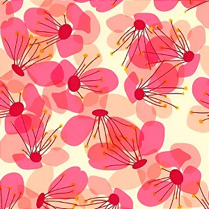 Saco para Presente Decorado - Hibisco - Regina - Rizzo