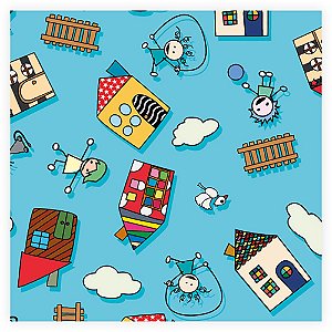 Saco Presente 20x29cm - Casas Kids - 50 unidades - Regina - Rizzo Embalagens