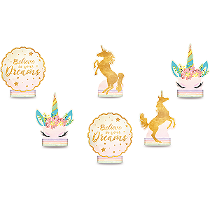 Decoracao De Mesa Festa Unicornio 2 06 Unidades - Regina - Rizzo Festas