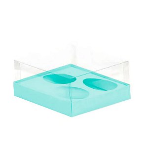 Caixa Ovo de Colher - Três Meio Ovo de 100g a 150g - 20,5cm x 17cm x 6,5cm - Azul - 5 unidades - Assk - Rizzo