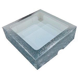 Caixa com Visor S21 (15cmx15cmx4cm) - Prata - 10 unidades - ASSK - Rizzo