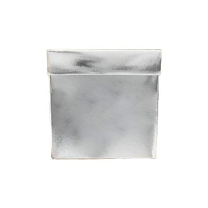 Caixa Cubo Para Presente Metalizada com Textura Prata 10x10x10cm   - 10 unidades - ASSK - Rizzo