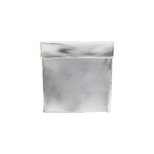 Caixa Cubo Para Presente Metalizada Lisa Prata 8x8x8cm   - 10 unidades - ASSK - Rizzo