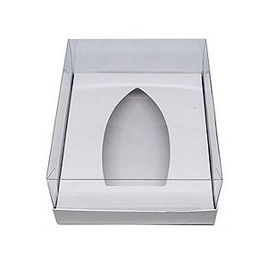 Caixa Barca de Chocolate - G - 20,5cm x 17cm x 6,5cm - Branco - 5 unidades - Assk - Páscoa Rizzo