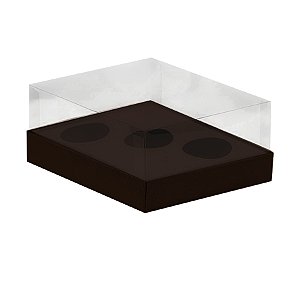 Caixa Ovo de Colher Triplo - Meio Ovo de 50g a 80g - Marrom - 20,5 x 17 x 9,7 cm - 5 un - Assk - Rizzo