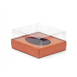 Caixa Ovo de Colher - Meio Ovo de 100g - 11cm x 12,7cm x 7,5cm - Rosê Gold - 5 unidades - Assk - Rizzo