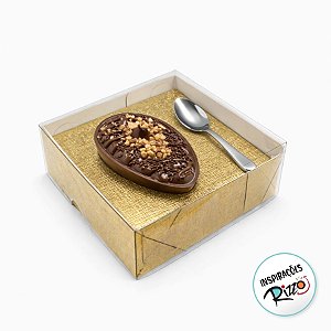 Caixa para Meio Ovo 50g - 10x10x4cm - Ouro Texturizado - 5 unidades - ASSK - Rizzo