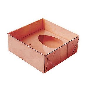 Caixa Ovo de Colher - Meio Ovo de 50g - 10cm x 10cm x 4cm - Rosê Gold - 5unidades - Assk - Páscoa Rizzo Embalagens