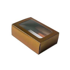 Caixa Gaveta com Visor Nº2 (8cm x 12cm x 4cm) Marrom 10 unidades Assk Rizzo Embalagens