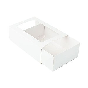 Caixa Gaveta com Visor Nº2 (8cm x 12cm x 4cm) Branca 10 unidades Assk Rizzo Embalagens