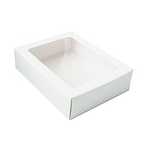 Caixa Gaveta com Visor Nº3 (12cm x 16cm x 4cm) Branca 10 unidades Assk Rizzo Embalagens