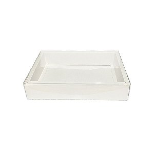 Caixa com Tampa Transparente Nº 7 (13cm x 20cm x 3,5cm) Branca 10 unidades Assk Rizzo Embalagens