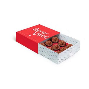 Caixa para 9 Doces - Amo Você - 10 unidades - Cromus - Rizzo