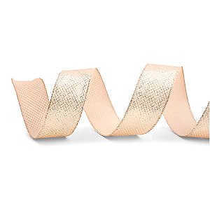 Fita Aramada Tela - Ouro com Glitter - 6,3cm x 9,14m - 1 unidade - Cromus - Rizzo