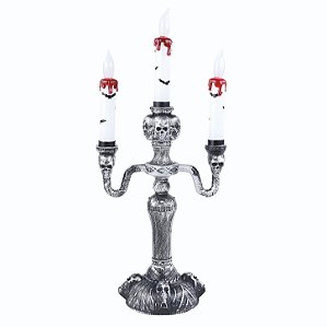 Candelabro Branco Noite do Terror - Festa Halloween - 1 unidade - Cromus - Rizzo