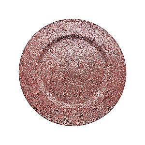 Sousplast Glitter Rose - 33cm - 1 unidade - Cromus - Rizzo