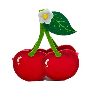 Cesta com Alça em Feltro - Cereja - 16x6,5x9cm - 1 unidade - Cromus - Rizzo