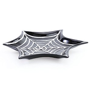Bandeja Decorativa de Cerâmica - Teia de Aranha - 25cm - 1 unidade - Cromus - Rizzo