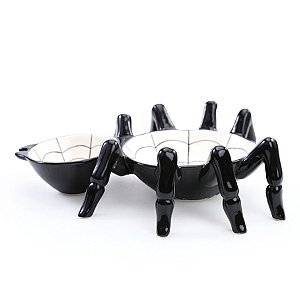 Tigela de Cerâmica Aranha com 2 Compartimentos - 1 unidade - Cromus - Rizzo