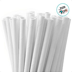 Canudo de Papel para Milkshake - Branco - 100 unidades - Cromus - Rizzo