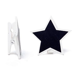 Lousa para Personalizar Prendedor Estrela Branca - 6 unidades - Cromus - Rizzo