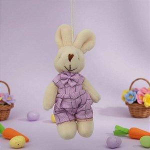 Mini Coelho Decorativo para Pendurar - Lilás - 10cm - 1 unidade - Cromus - Rizzo