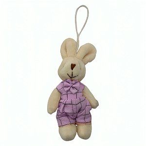 Mini Coelho Decorativo para Pendurar - Lilás - 10cm - 1 unidade - Cromus - Rizzo