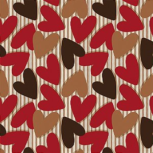 Saco Presente Decorado - L'Amour Corações -  unidades - Cromus - Rizzo
